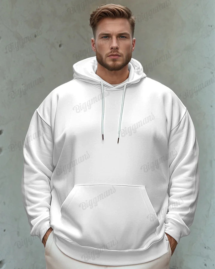 Men's Classic Casual Plus Size Solid Color Hoodie