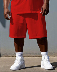 We’re All Bones Underneath Big & Tall Men's Skull Print Casual Short Sleeve T-shirt & Shorts Set
