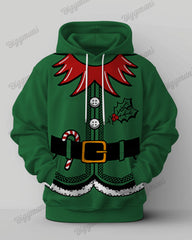 Big Men's Christmas Elf Suit Cosplay Hoodie
