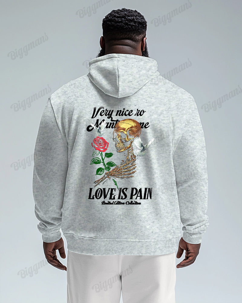 Print Front And Back Skull Oversized Cotton Hoodie