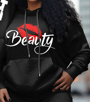 Couple Big and Tall Casual Couple Outfits For Couples Beauty Graffiti Hoodie Set