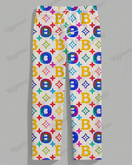 Men's Plus Size Trendy Letter Color Pattern Printed T-shirt Trousers Suit