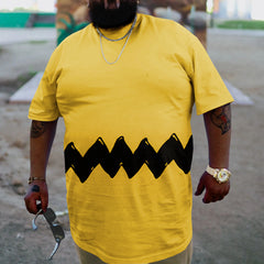 Yellow Men's Plus Size Sport Graffiti T-Shirt