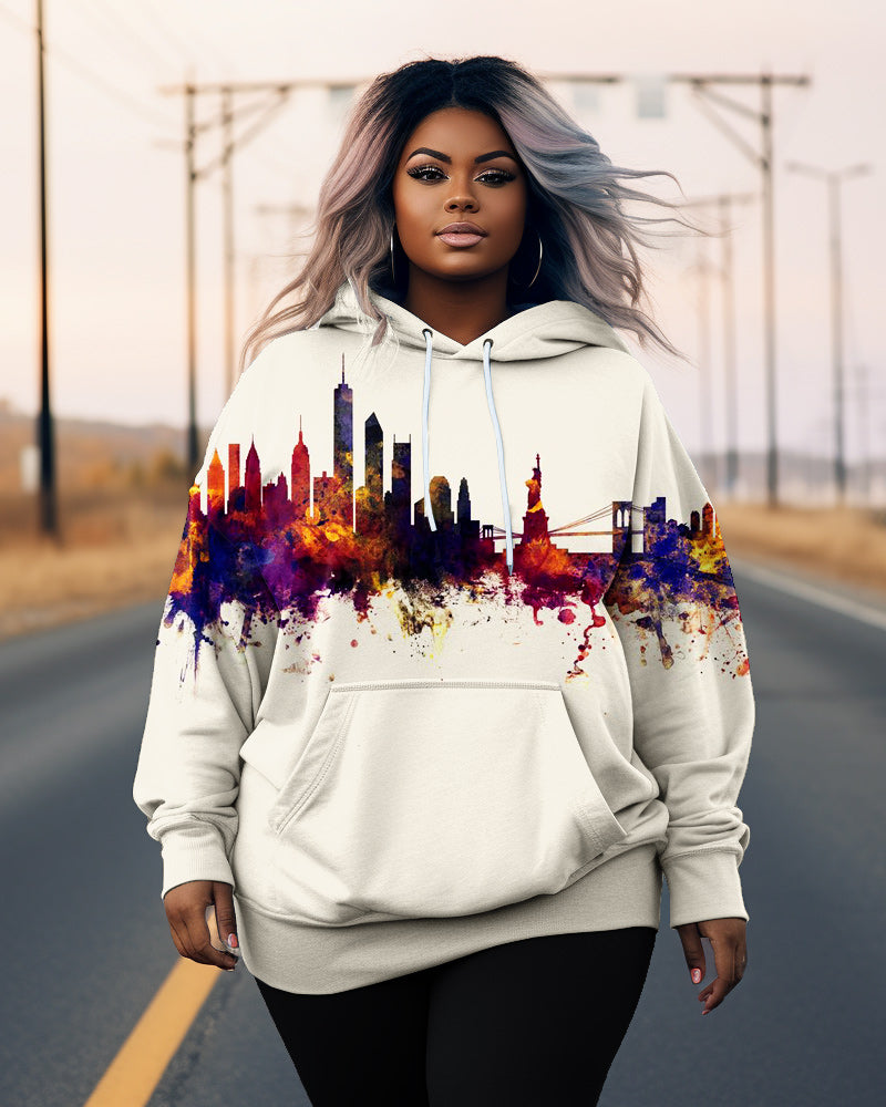Women's Big & Tall Urban Construction Long Sleeve Hoodie