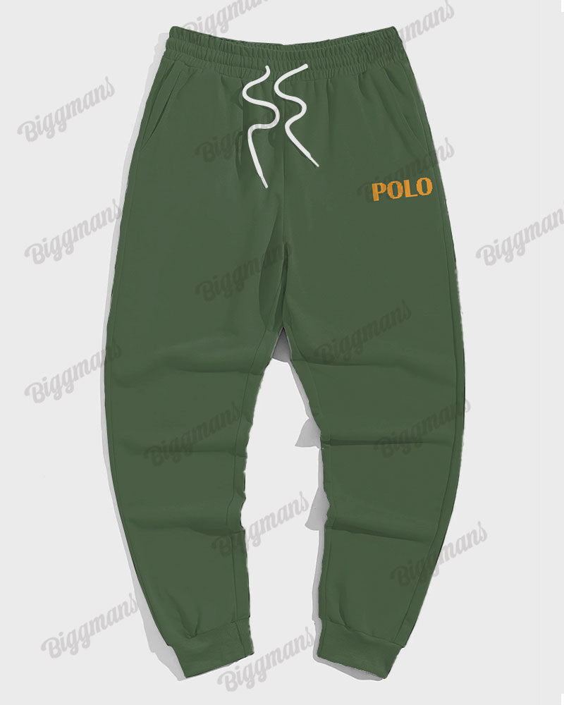 Men's Casual Green Graffiti Bear Alphabet Print Plus Size Sweatshirt Suit