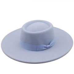 Multicolor Autumn/Winter Wool Big Brim Jazz Hat