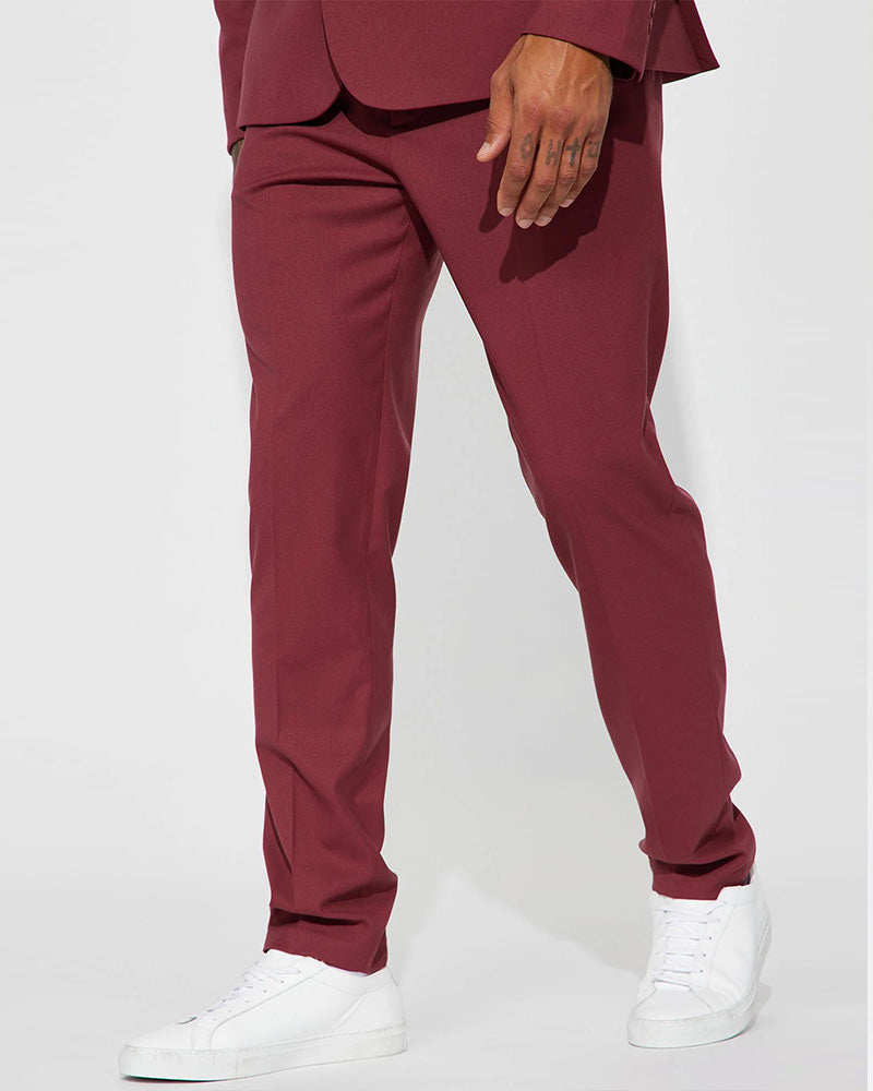 Big & Tall Men's Daily Business Solid Color Trousers