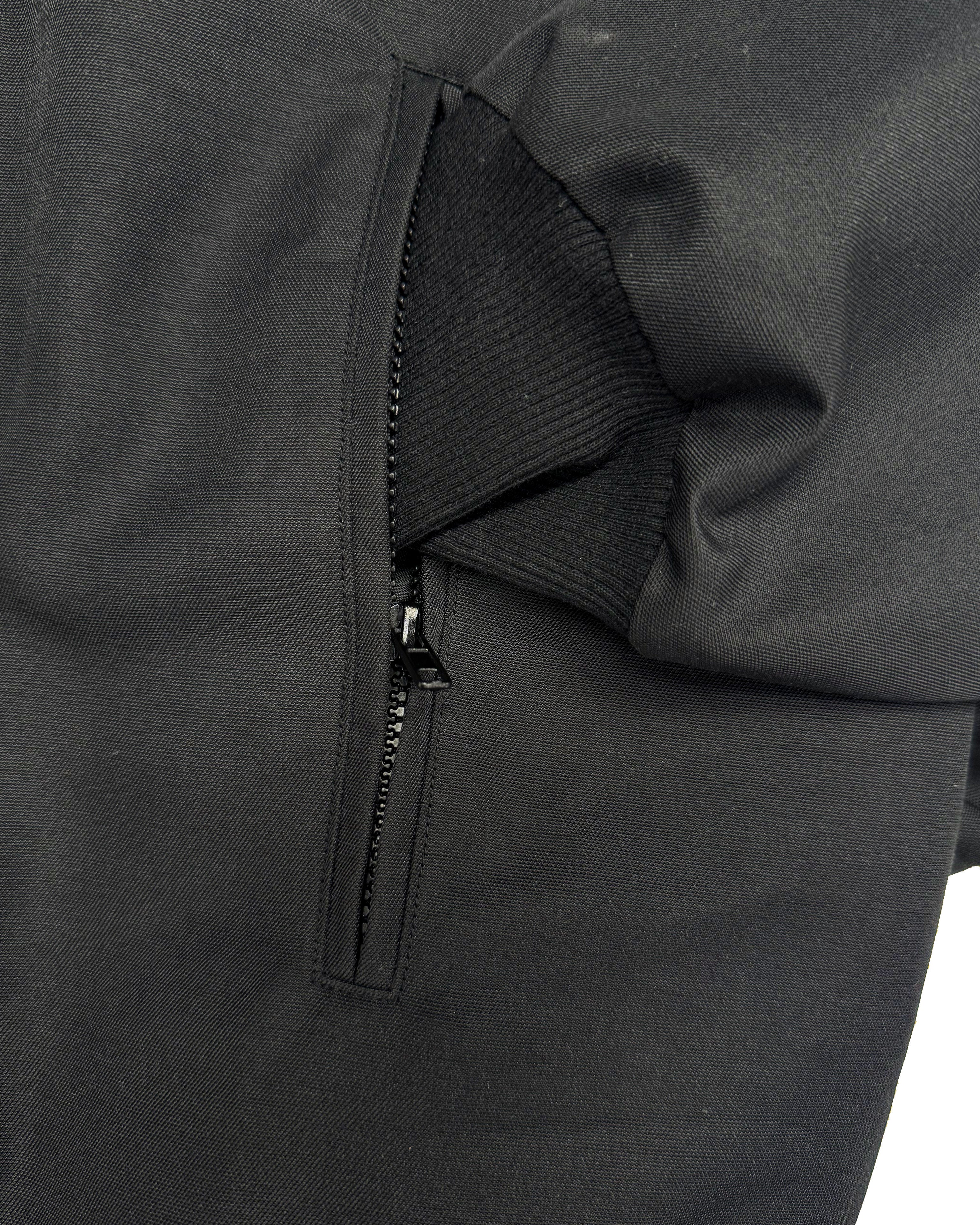 Big & Tall Men's Black-autumn And Winter Three-proof Environmental Protection Fabric Warm Elastic Jacket Coat