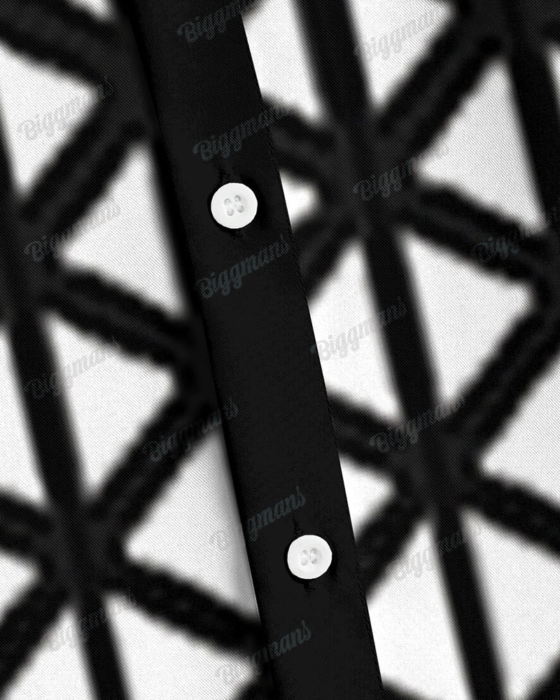 Plus Size Men's Black Diamond Lattice Gradient Long Sleeve Walking Set