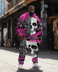 Men's Big and Tall Skull Letters Graffiti Hoodie Set of Two