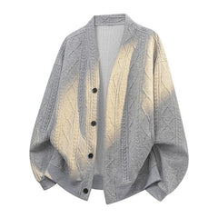 Men’s Plus-Size Loose-Fit Knitted Cardigan