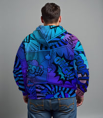 Big Guys Casual Street Anime Graffiti Zip Hoodie