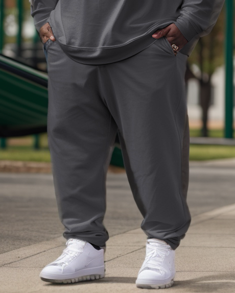 Men's Plus Size Jackson State University Style Sweatshirt and Sweatshirt Two-Piece Set