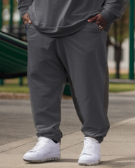 Men's Plus Size Jackson State University Style Sweatshirt and Sweatshirt Two-Piece Set