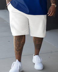 Men's Plus Size Color Matching Sport Polod Two-Piece Set