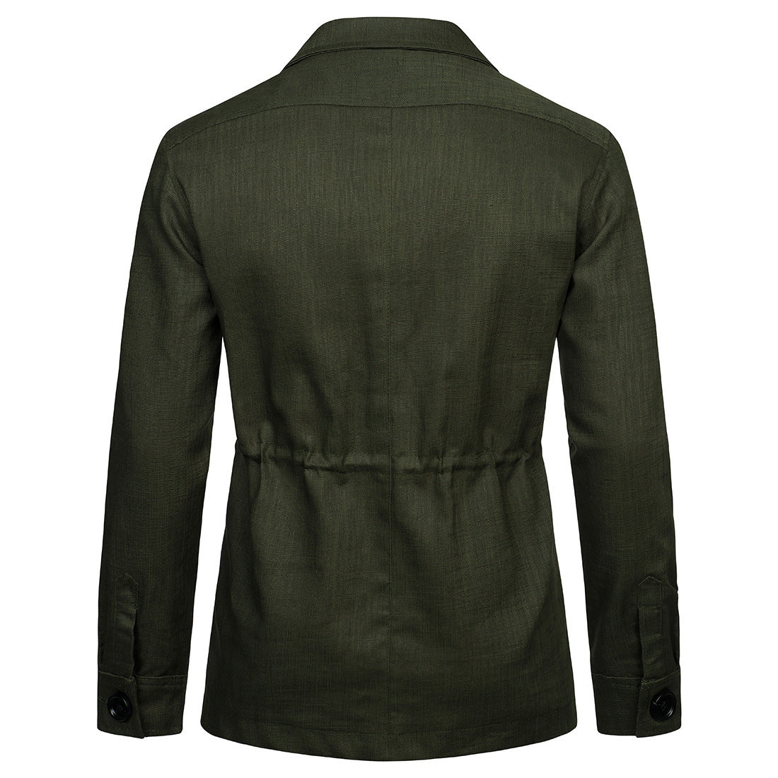 M-5XL Men's Casual Linen Jacket With Laps And Multi-Pockets