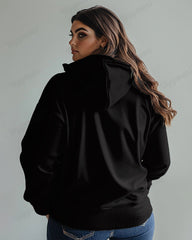 Cotton-Beautiful Floral Abstract Butterfly Pattern Loose Oversized Women's Hoodie