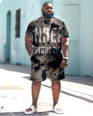 Men's Plus Size Craft Tie-dye Pattern Printing Large Men's Suit