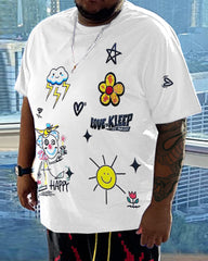 Men's Daily Casual Cartoon Printed Short Sleeve T-Shirt Set