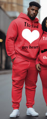 Couple Plus Size Casual Couple Wear Locked Heart Key Graffiti Hoodie Set