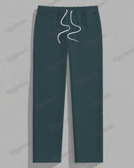 Men's Plus Size Green Stripe Alphabet Print Long Sleeve T-Shirt Trousers Suit