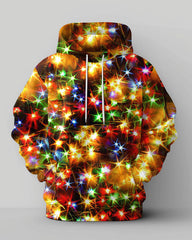 Men's Fun Colored Christmas Lights Big and Tall Hoodie Set