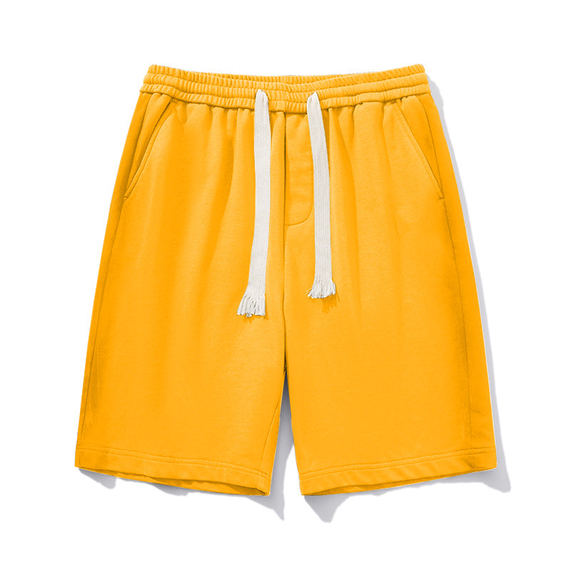 Men's Big and Tall Solid Color Workout Shorts with Drawstring