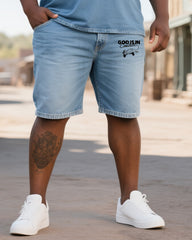 Big & Tall Men's God In Control. Shorts Denim Suit
