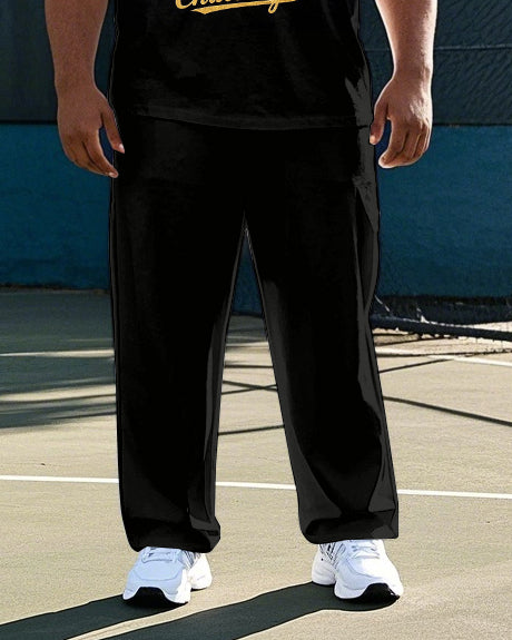 Big Men's Street Fashion Basketball Special Number 1985 Printed Short Sleeve T-shirt Pants Set