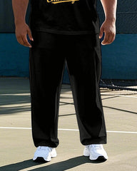 Big Men's Street Fashion Basketball Special Number 1985 Printed Short Sleeve T-shirt Pants Set