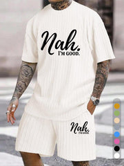 "Nah, I'm Good" Texture Large Size Casual Suit