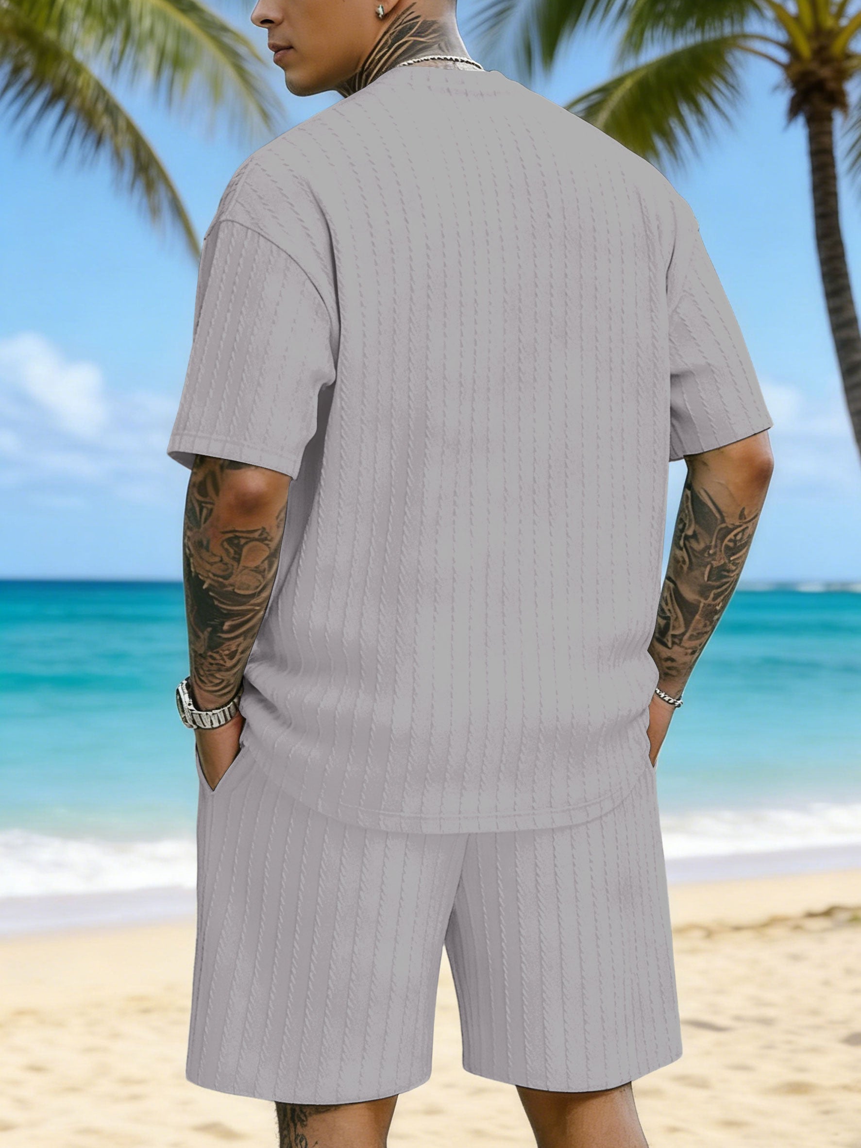 Small Print Texture Three-dimensional Jacquard Large Size Casual Suit