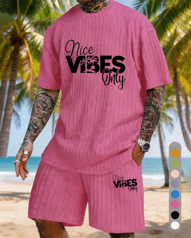 Nice Vibes Only Coconut Grove Print Texture Plus Size Holiday Set