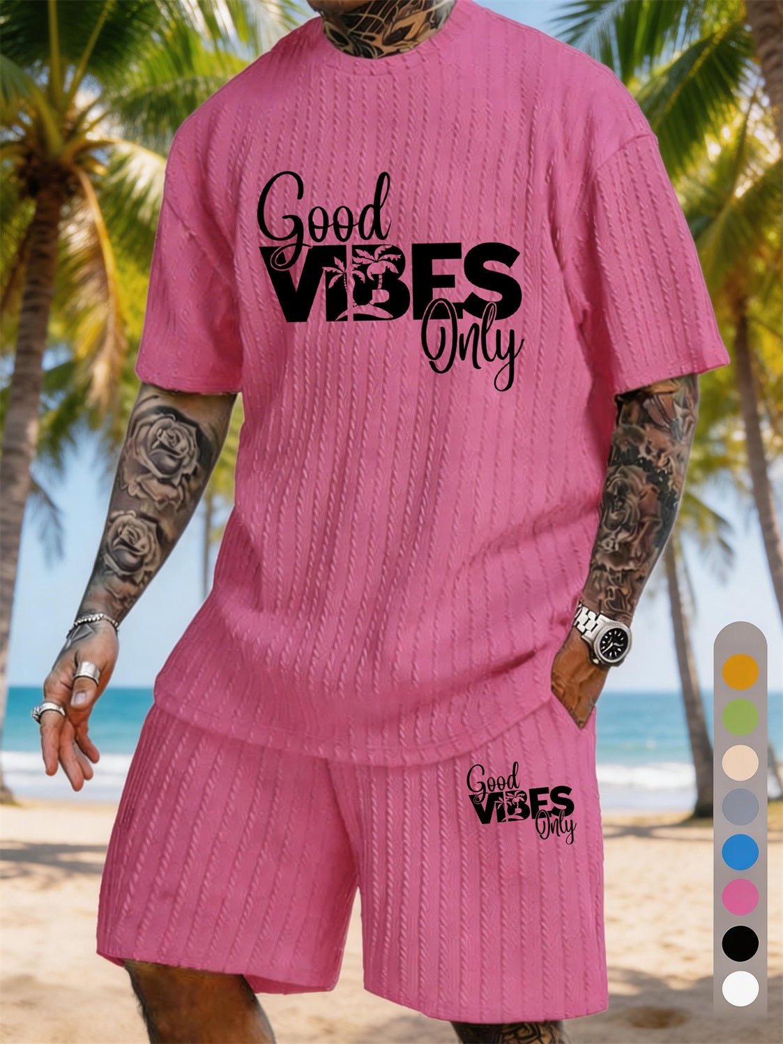 Good Vibes Only Coconut Grove Print Texture Plus Size Holiday Set