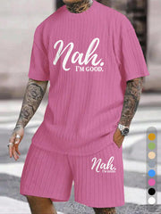 "Nah, I'm Good" Texture Large Size Casual Suit