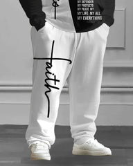 Men's Big and Tall Christian Jesus Color Match Hoodie Set