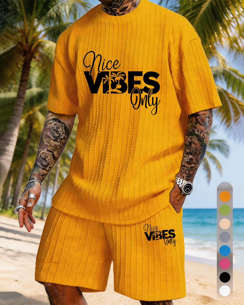 Nice Vibes Only Coconut Grove Print Texture Plus Size Holiday Set