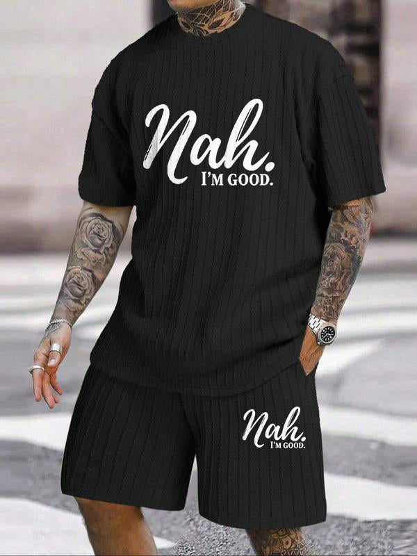 "Nah, I'm Good" Texture Large Size Casual Suit