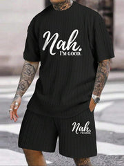 "Nah, I'm Good" Texture Large Size Casual Suit