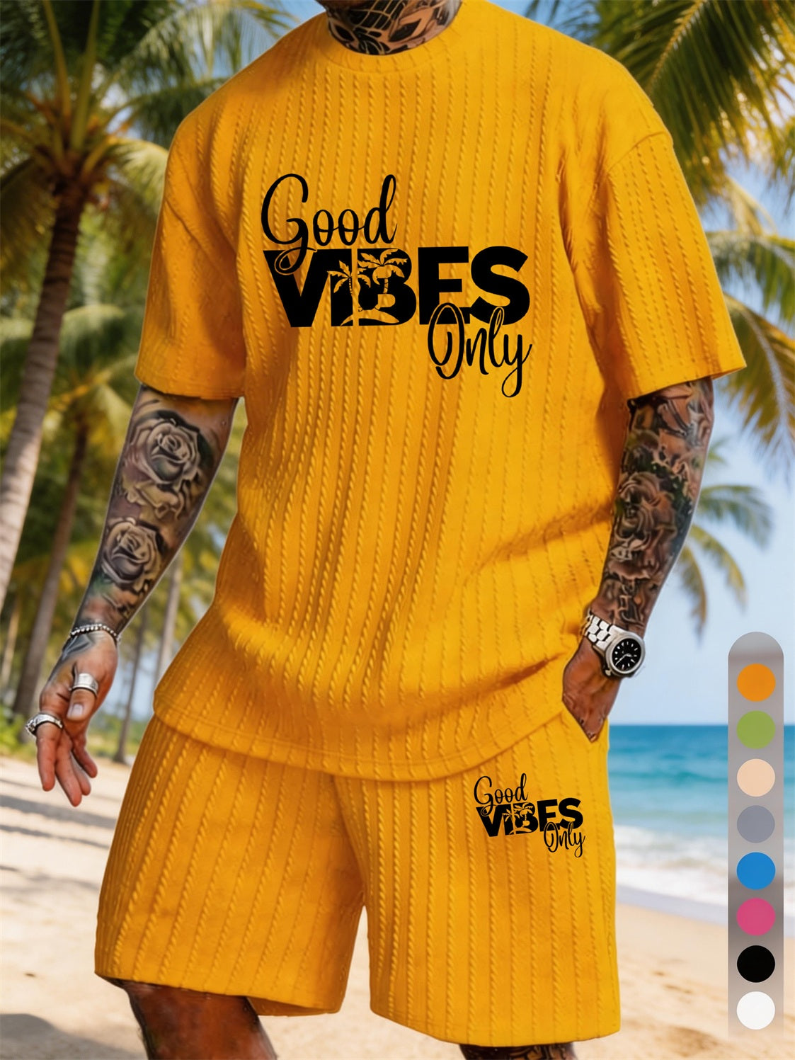 Good Vibes Only Coconut Grove Print Texture Plus Size Holiday Set