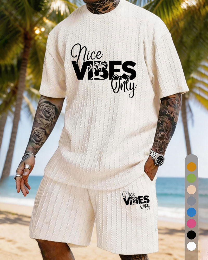 Nice Vibes Only Coconut Grove Print Texture Plus Size Holiday Set