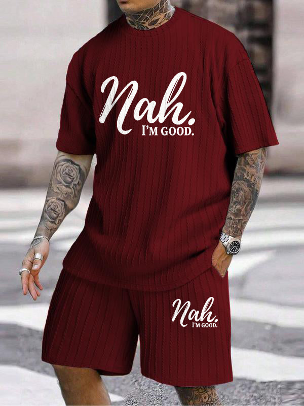 "Nah, I'm Good" Texture Large Size Casual Suit