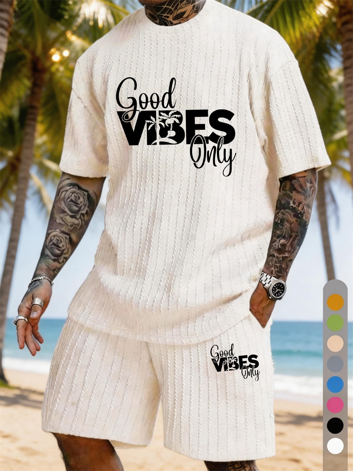 Good Vibes Only Coconut Grove Print Texture Plus Size Holiday Set