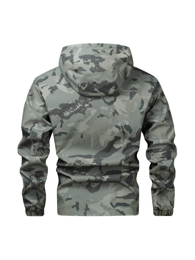 🔥Christmas 50% Off Exclusive ✨Camouflage Print Zip-Up Hooded Jacket