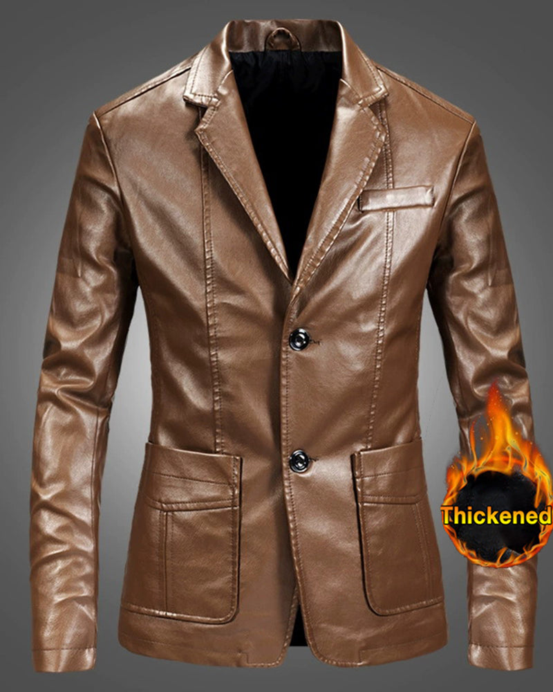 Big & Tall Men's Washable PU Leather Jacket M-6XL
