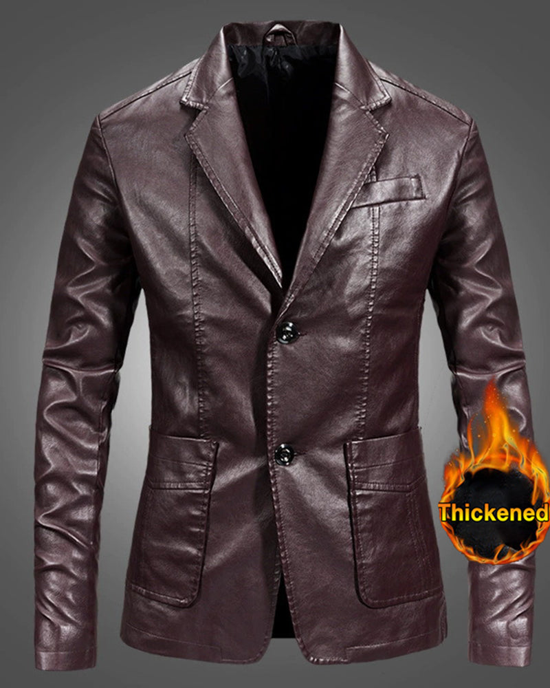 Big & Tall Men's Washable PU Leather Jacket M-6XL