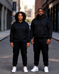 Big & Tall Couples "Power Couple Powered By God" Faith Theme Printed Hoodie Set