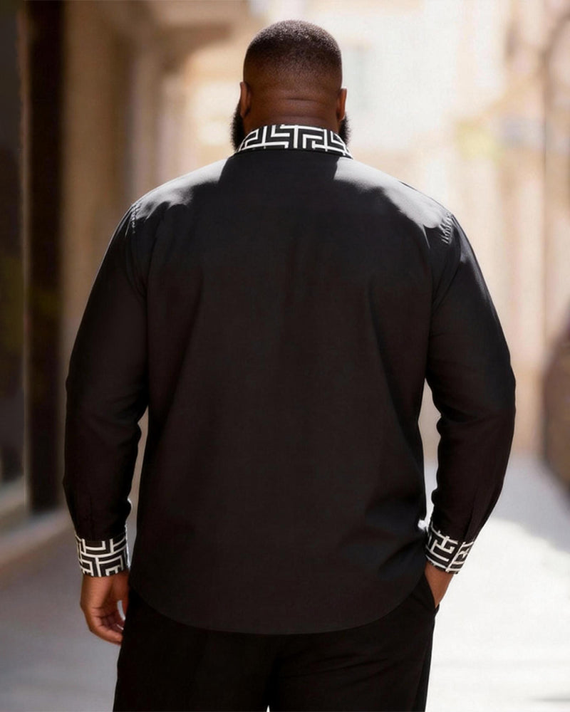 Big & Tall Men's Greek Embellished Long Sleeve Shirt