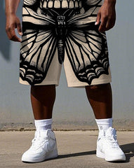 Bones Bite Hope Gently Big & Tall Men's Big Skull Print Short Sleeve T-shirt 2-Piece and Shorts Set