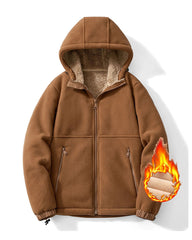 Big & Tall Men's Casual Lambskin Thickened Hooded Jacket Coat M-5XL